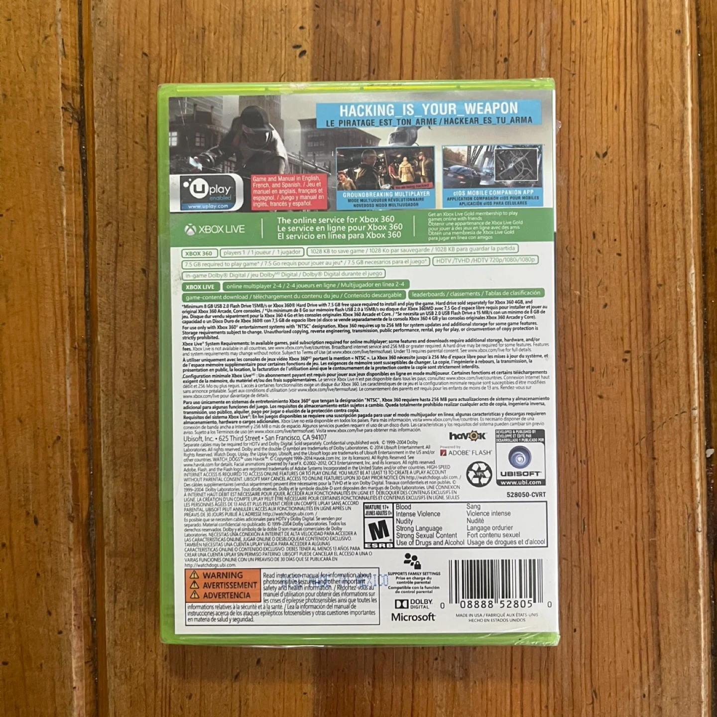 New, Sealed Watch Dogs Video Game for Xbox360 - photo 2