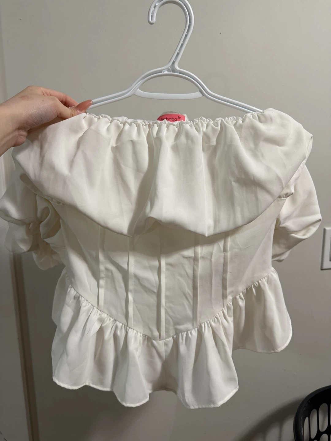 Off shoulder corset hem top