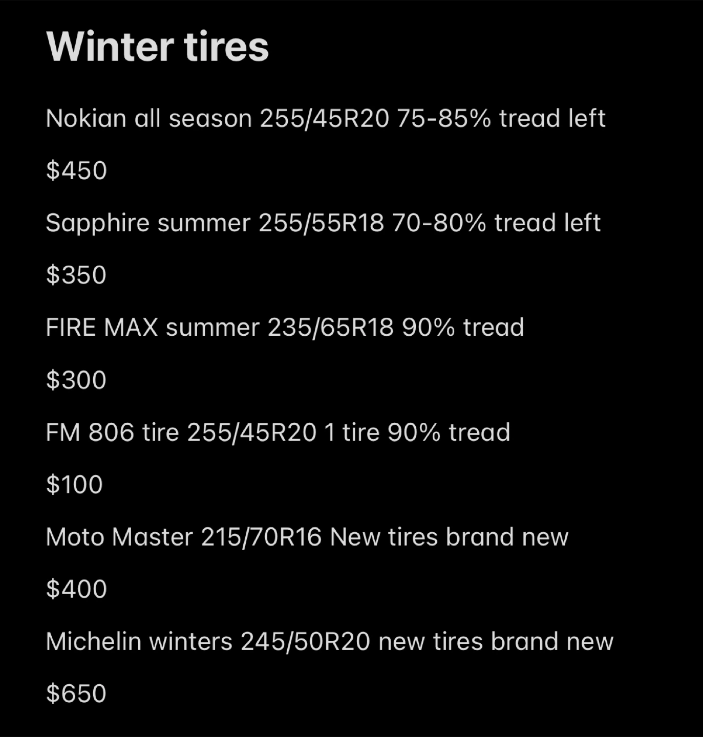 Winter tires