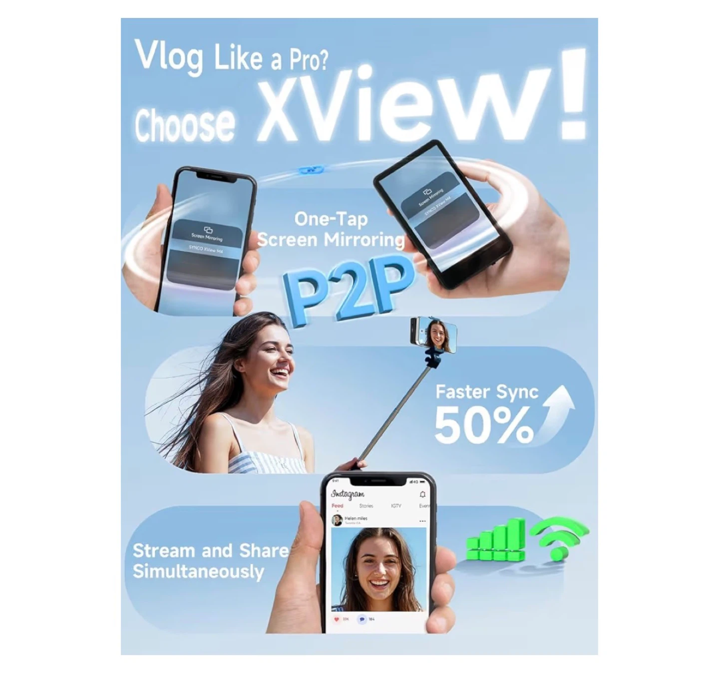 Selfie Vlog Monitor Screen for iphone 17 and Android - photo 3