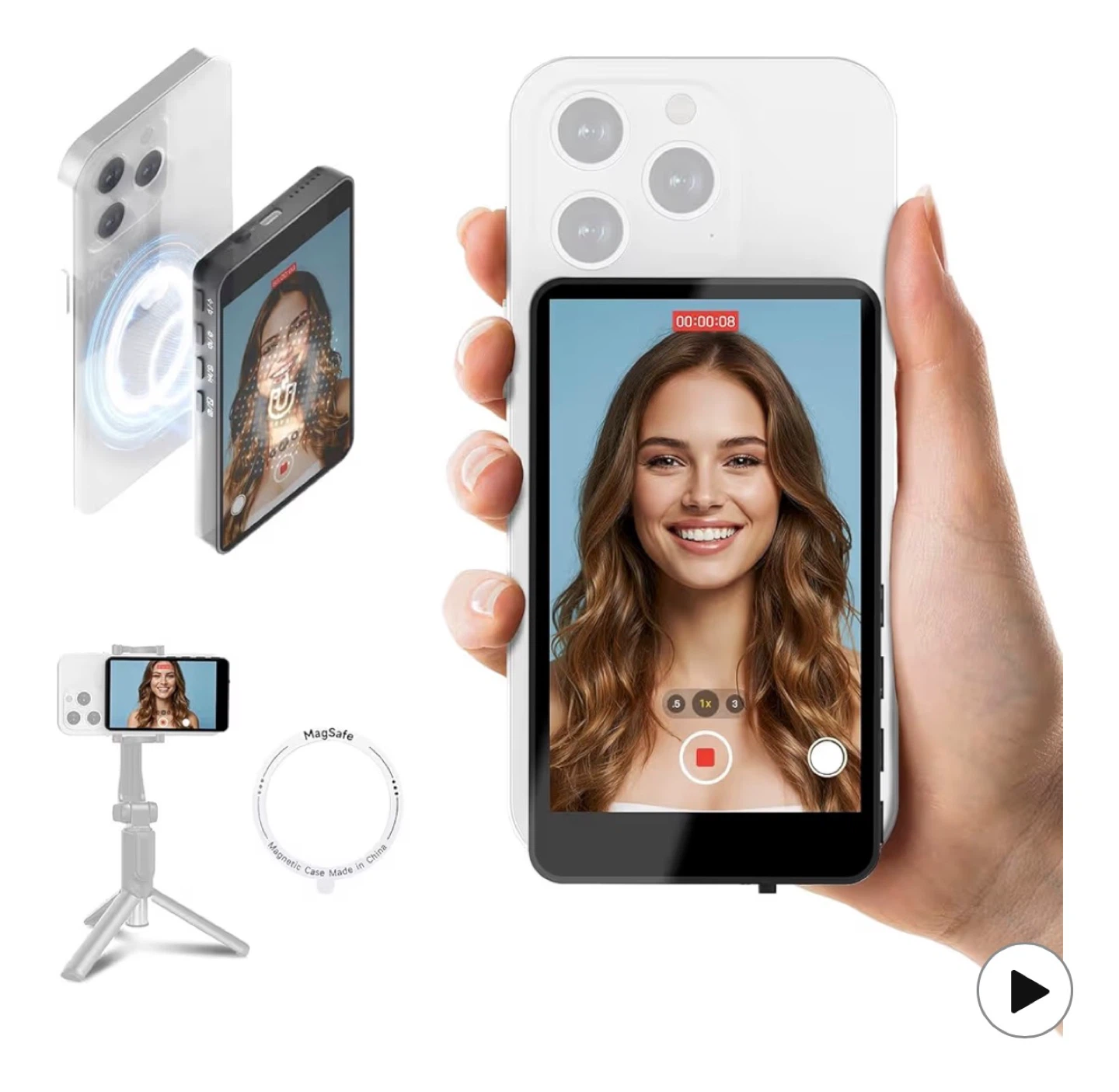 Selfie Vlog Monitor Screen for iphone 17 and Android