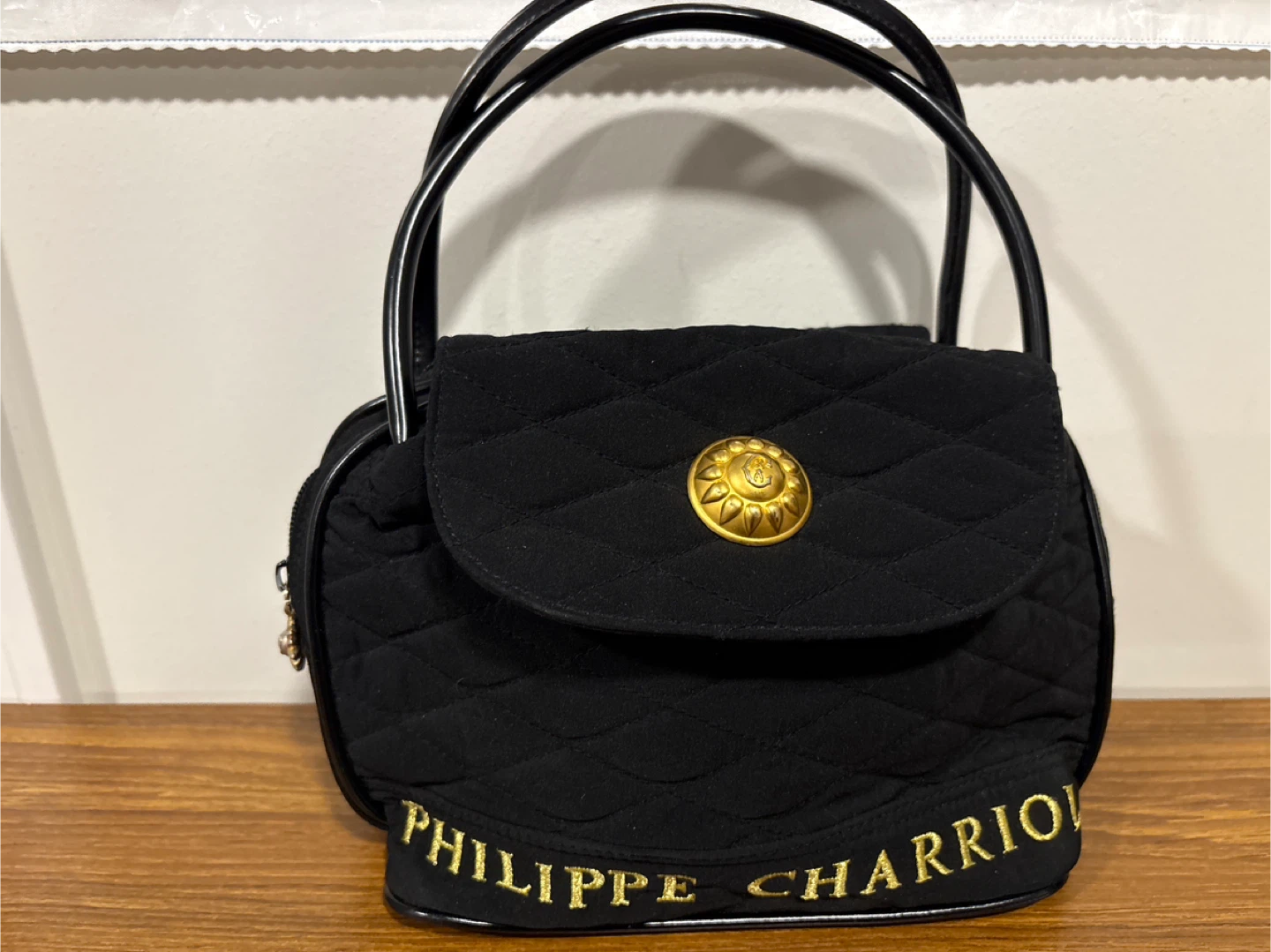 Philippe Charriol Black Quilted Handbag