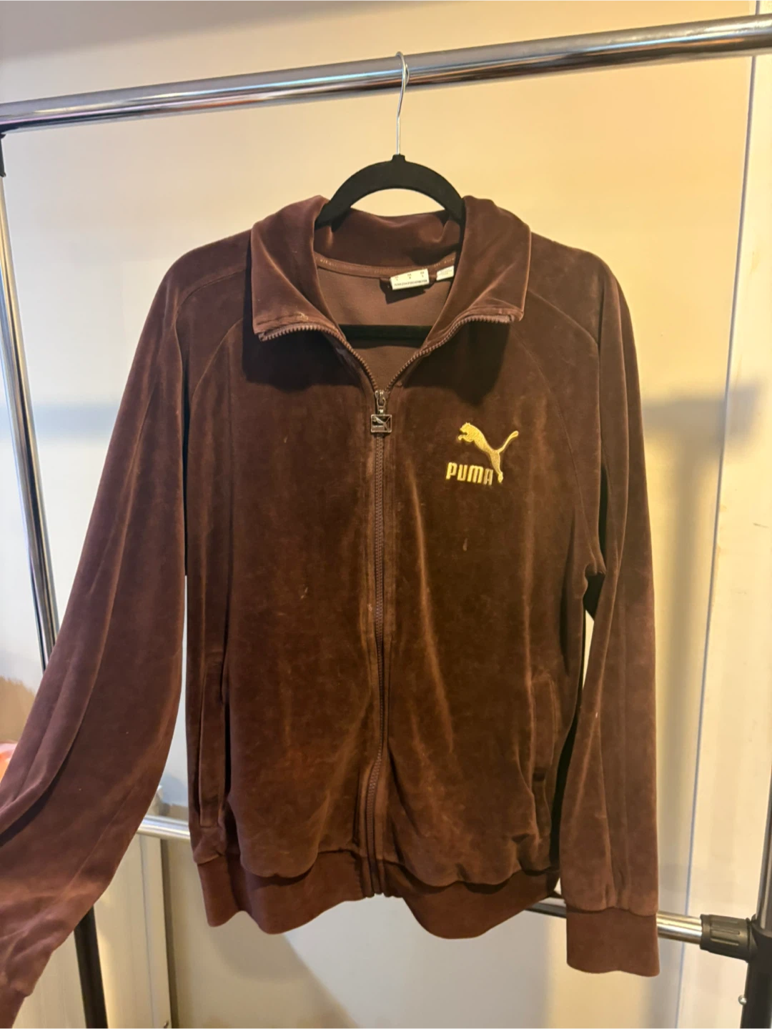 Puma Brown Velour Zip Jacket