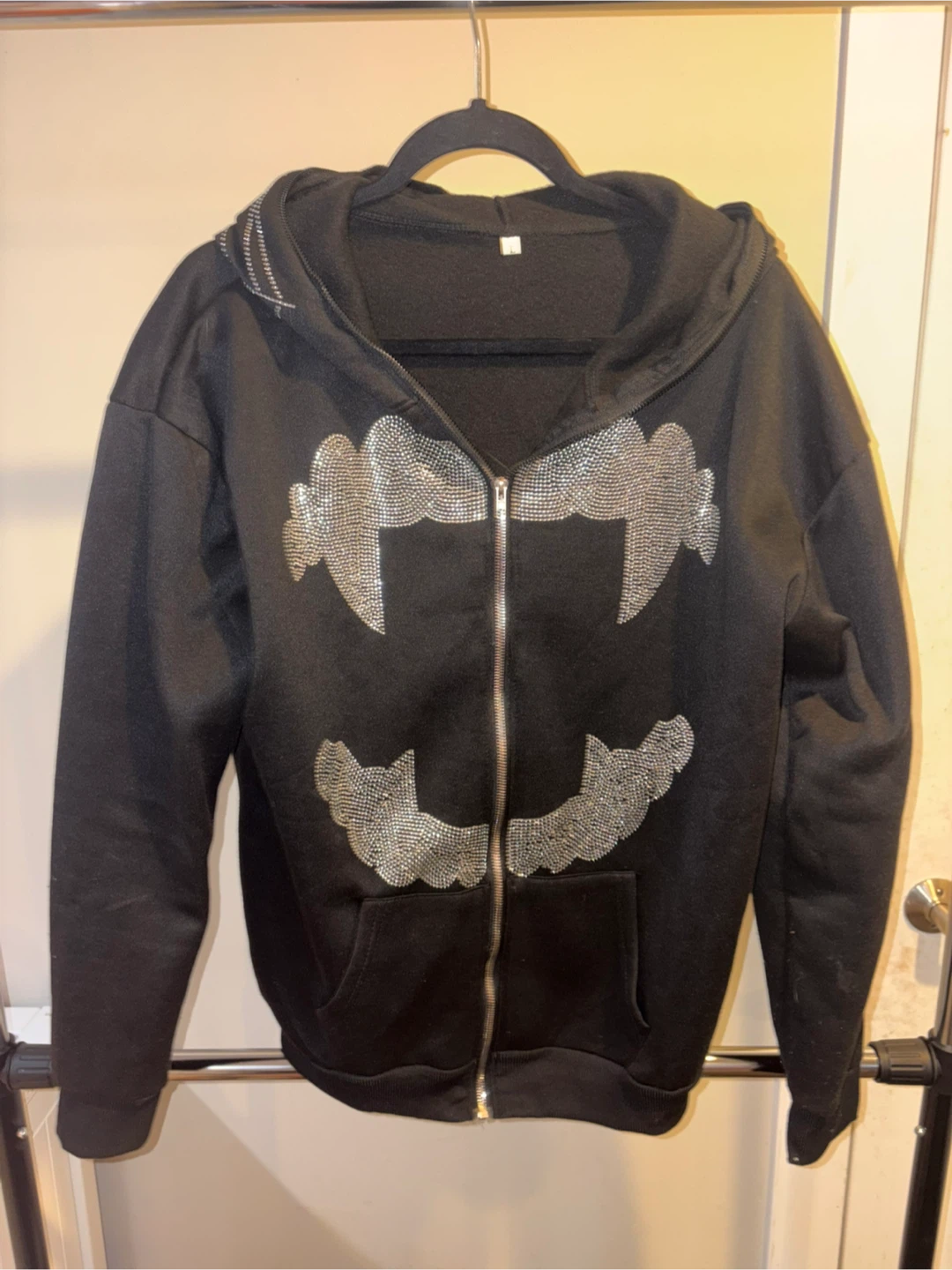 Black Rhinestone Hoodie