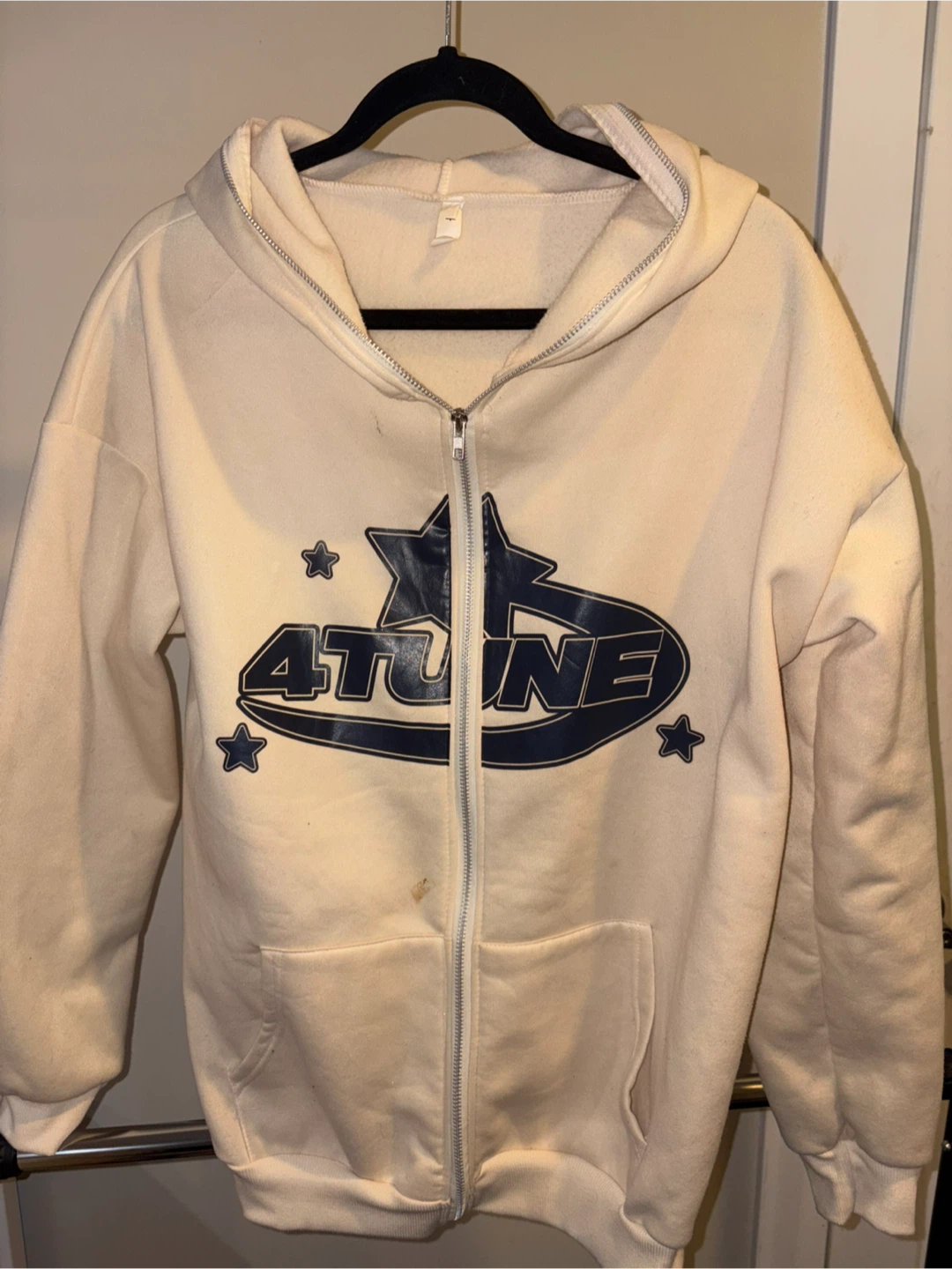 4tune Cream Zip-Up Hoodie