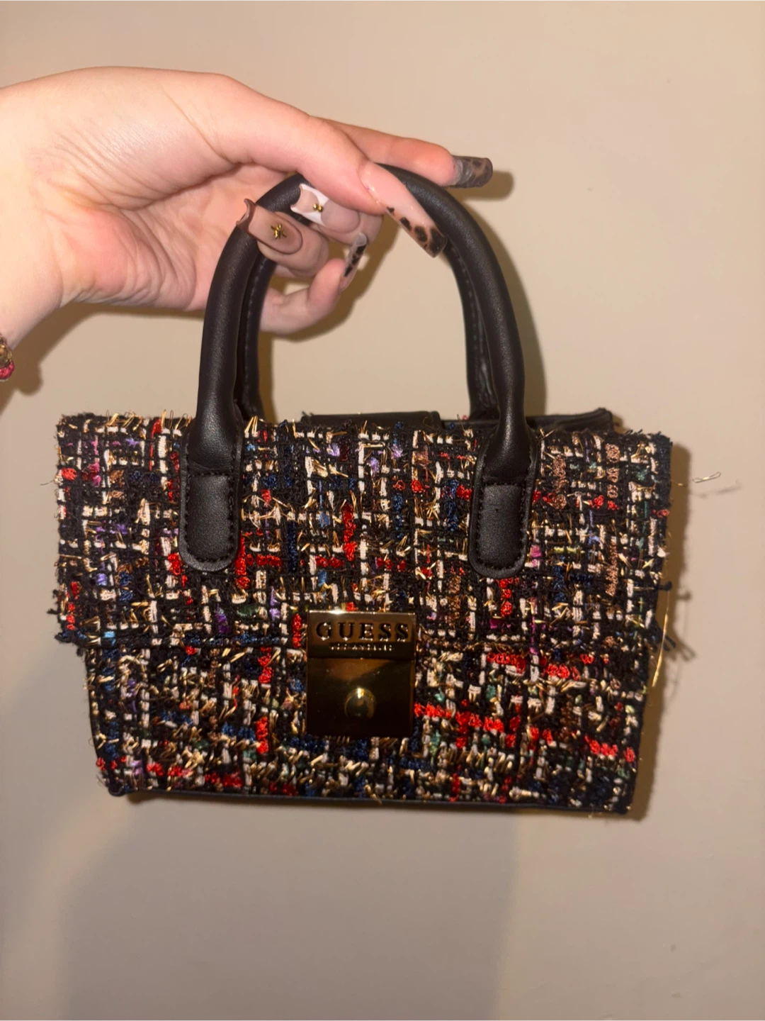 Guess Tweed Mini Top Handle Bag - photo 3