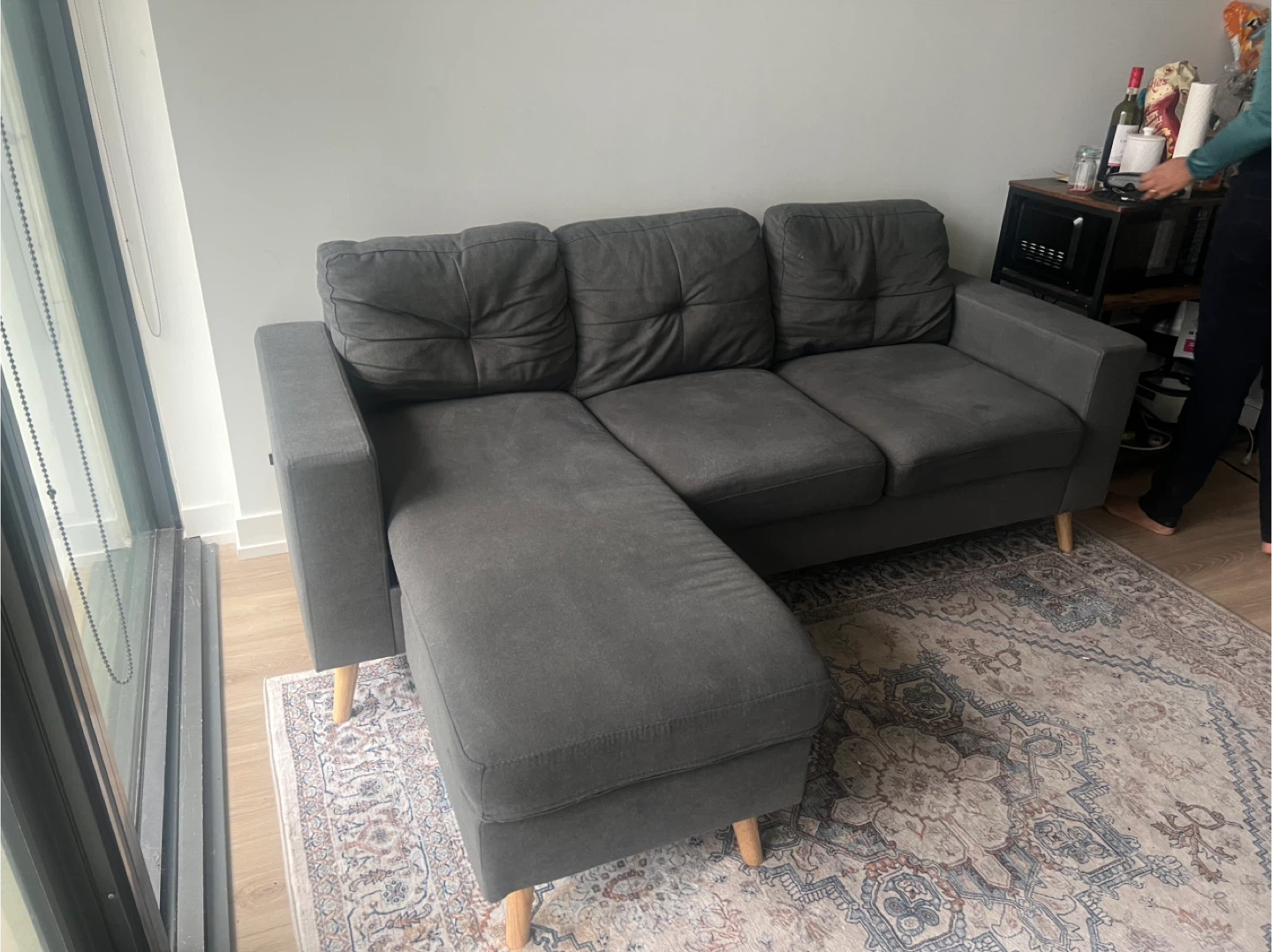 Grey Sectional Sofa with Chaise Lounge