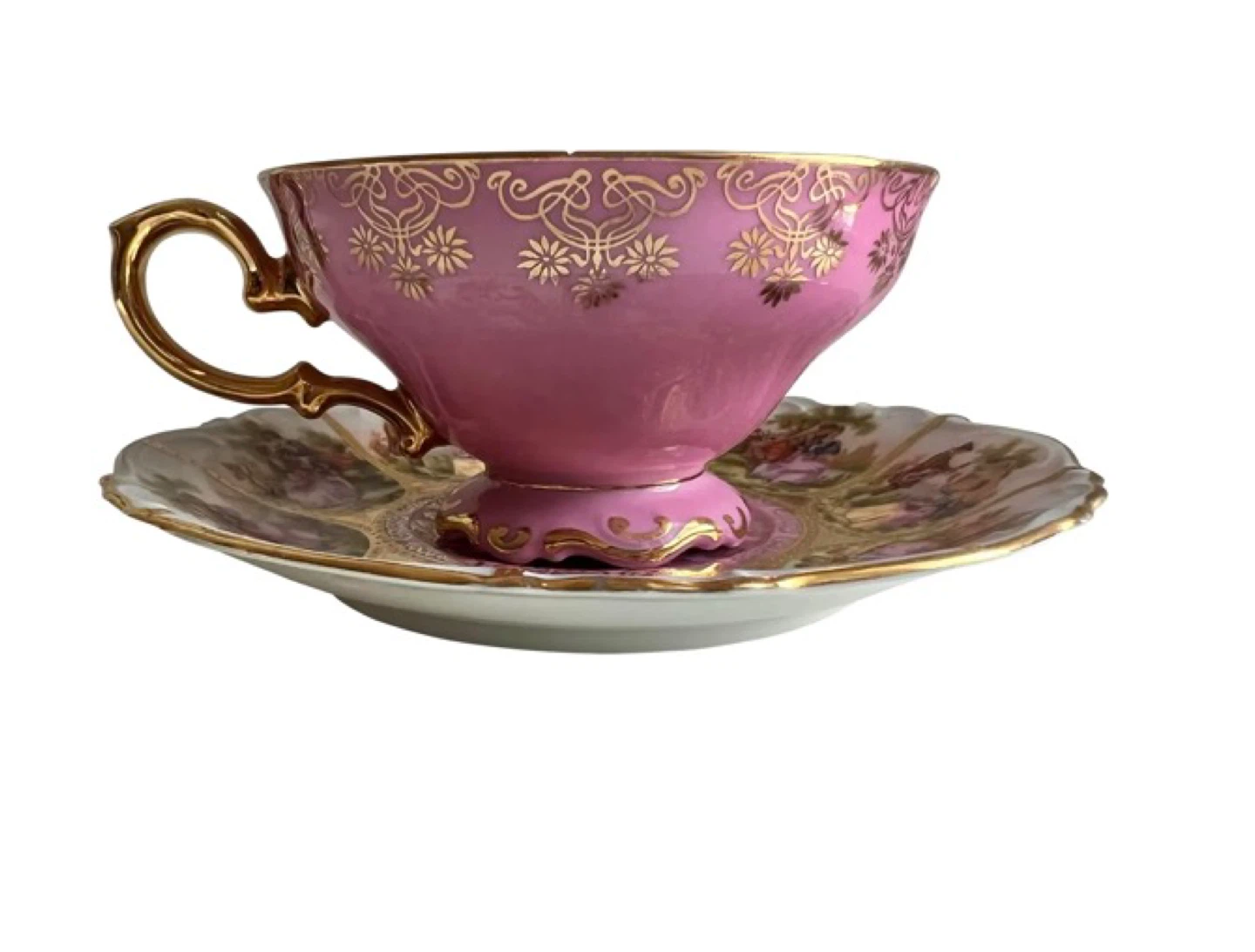 JK Design Poland Pink Tea Cup and Saucer