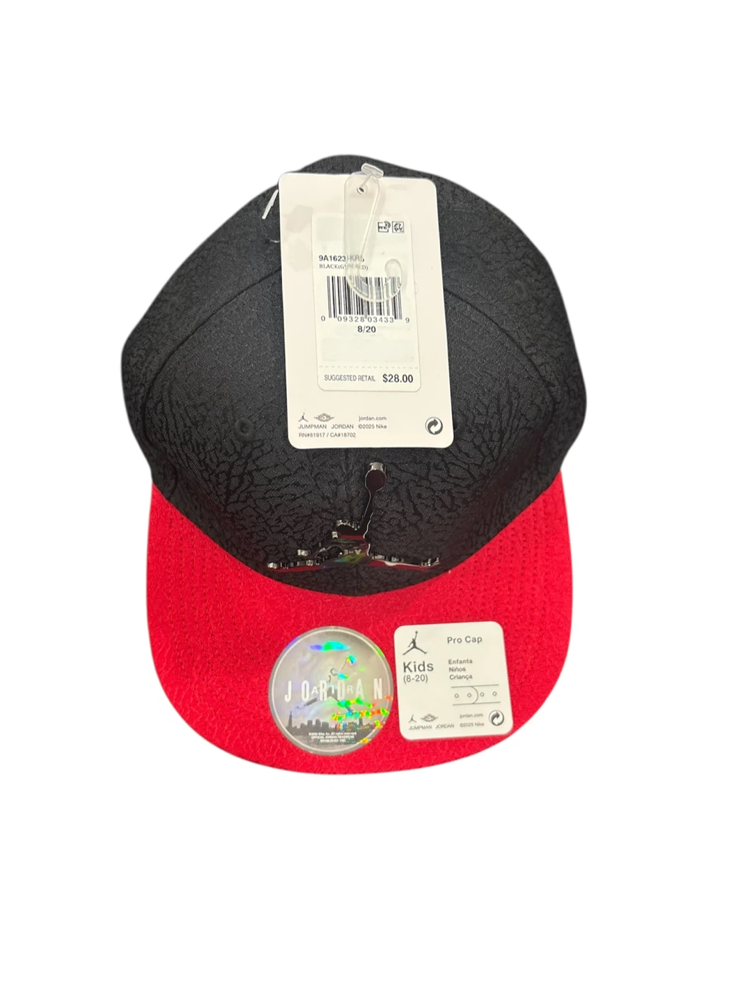 New Jordan Kids Pro Cap (8-20) Black/Red - photo 2