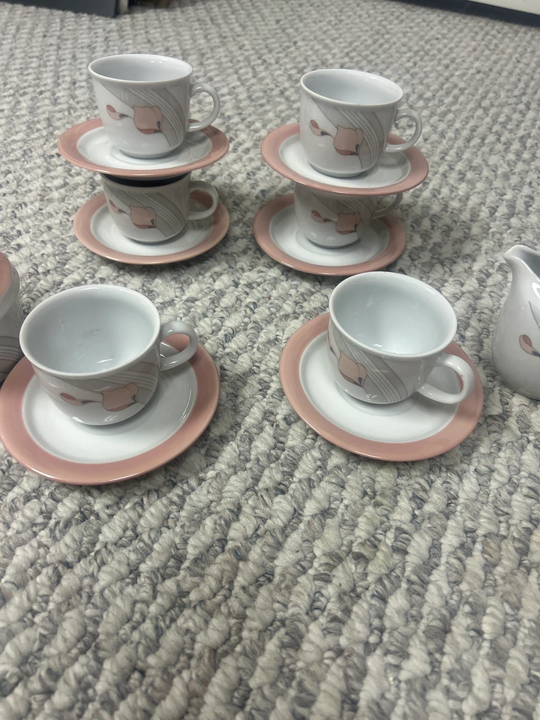 Kahla GDR 6 Cup Tea Set - Pink & White espresso cups - photo 4