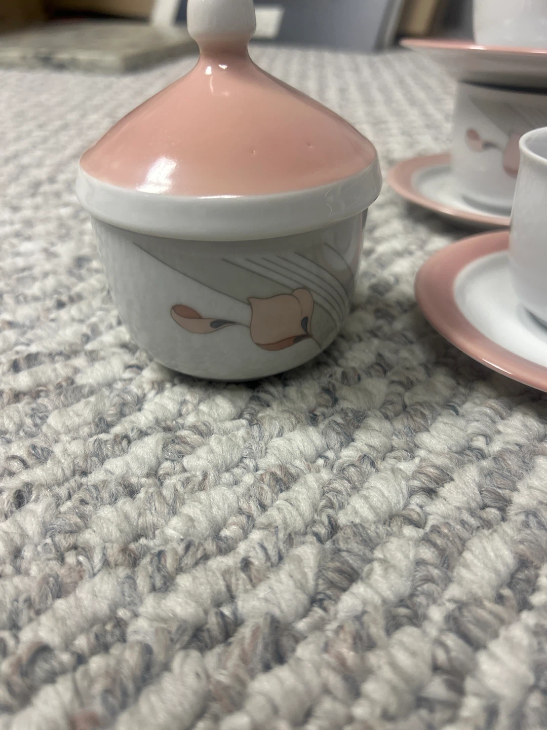 Kahla GDR 6 Cup Tea Set - Pink & White espresso cups - photo 2