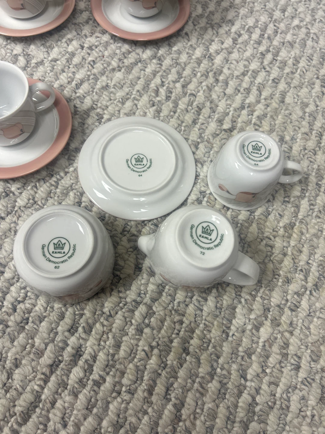 Kahla GDR 6 Cup Tea Set - Pink & White espresso cups - photo 5