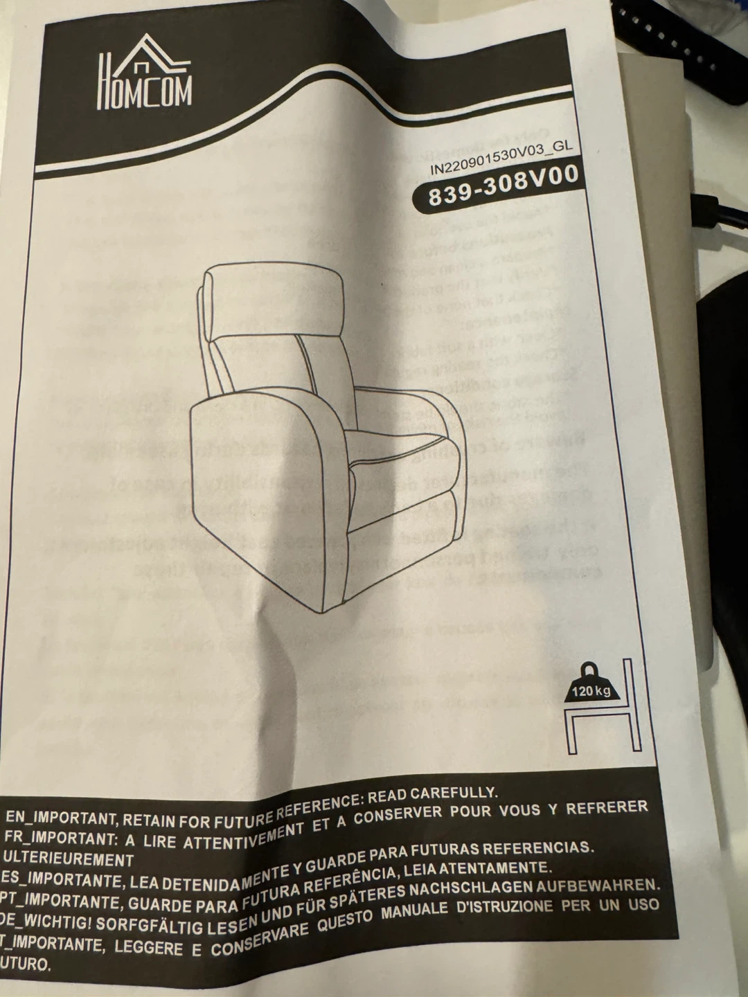 HOMCOM Recliner Chair - Beige - photo 3
