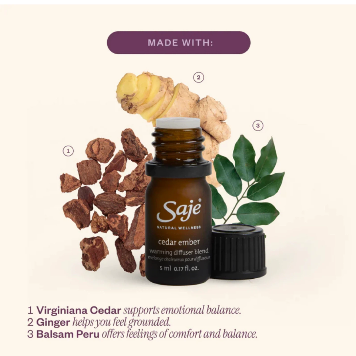 Saje Cedar Ember Warming Diffuser Blend 5ml ‼️final sale ‼️