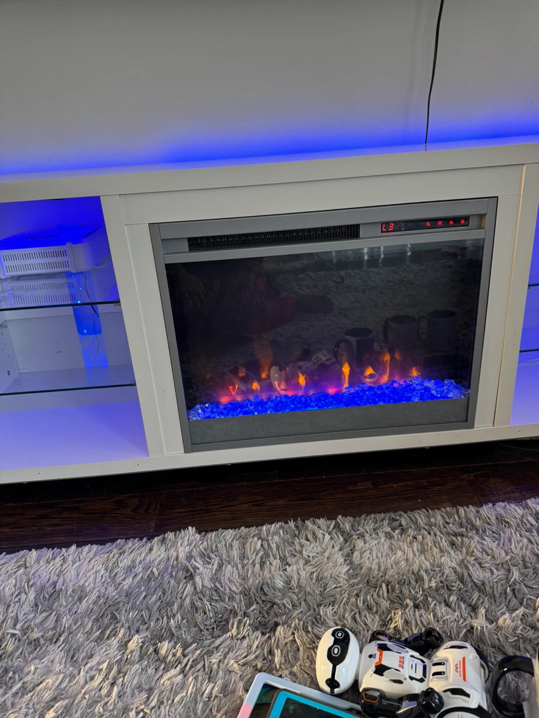 Tv stand with electrick fire place