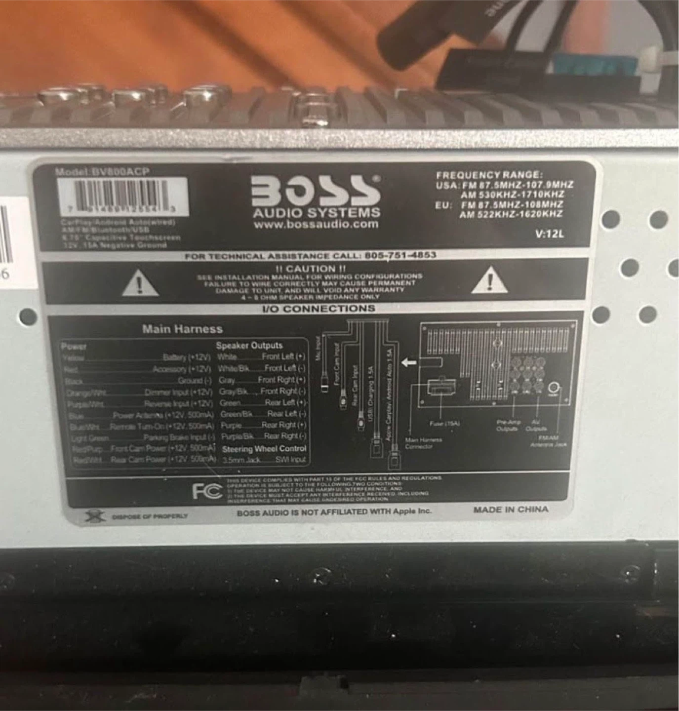 BOSS Elite BV800ACP Car Stereo - Apple CarPlay/Android Auto - photo 4