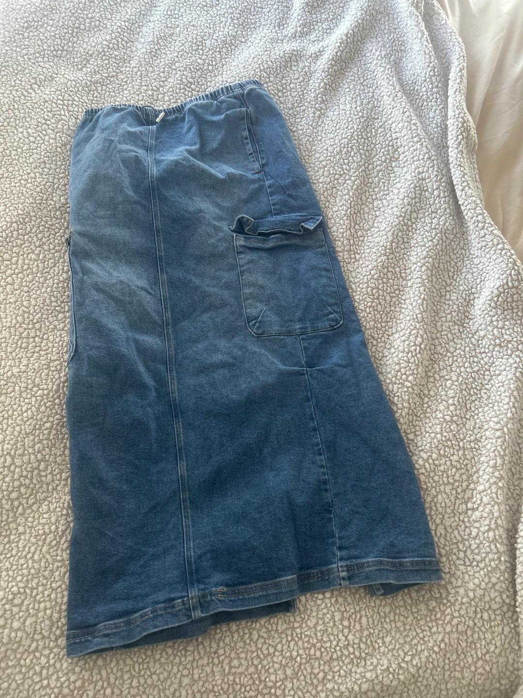 RE Generation Denim Cargo Skirt - Size S