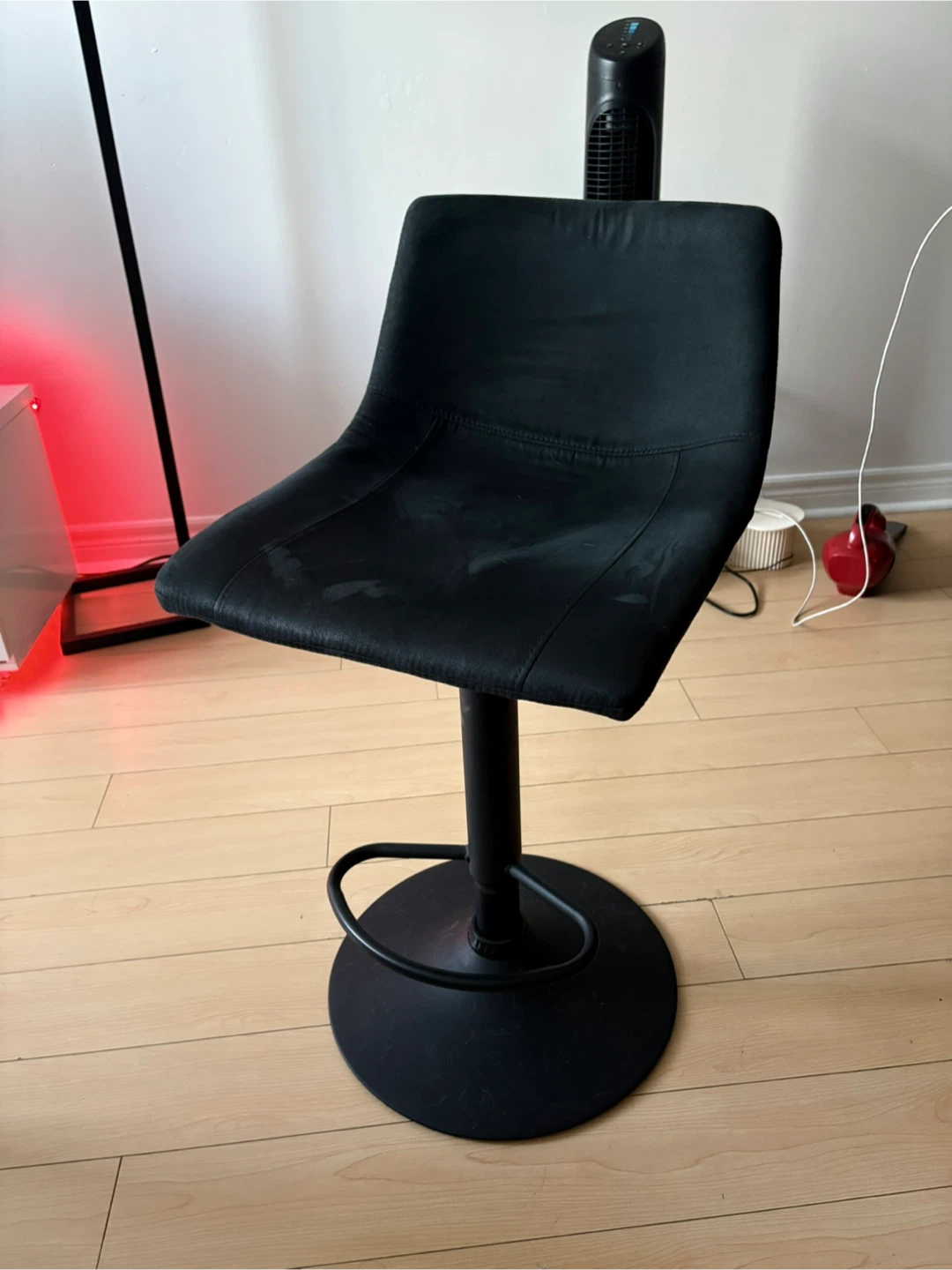 Black Adjustable Swivel Bar Stool - photo 3