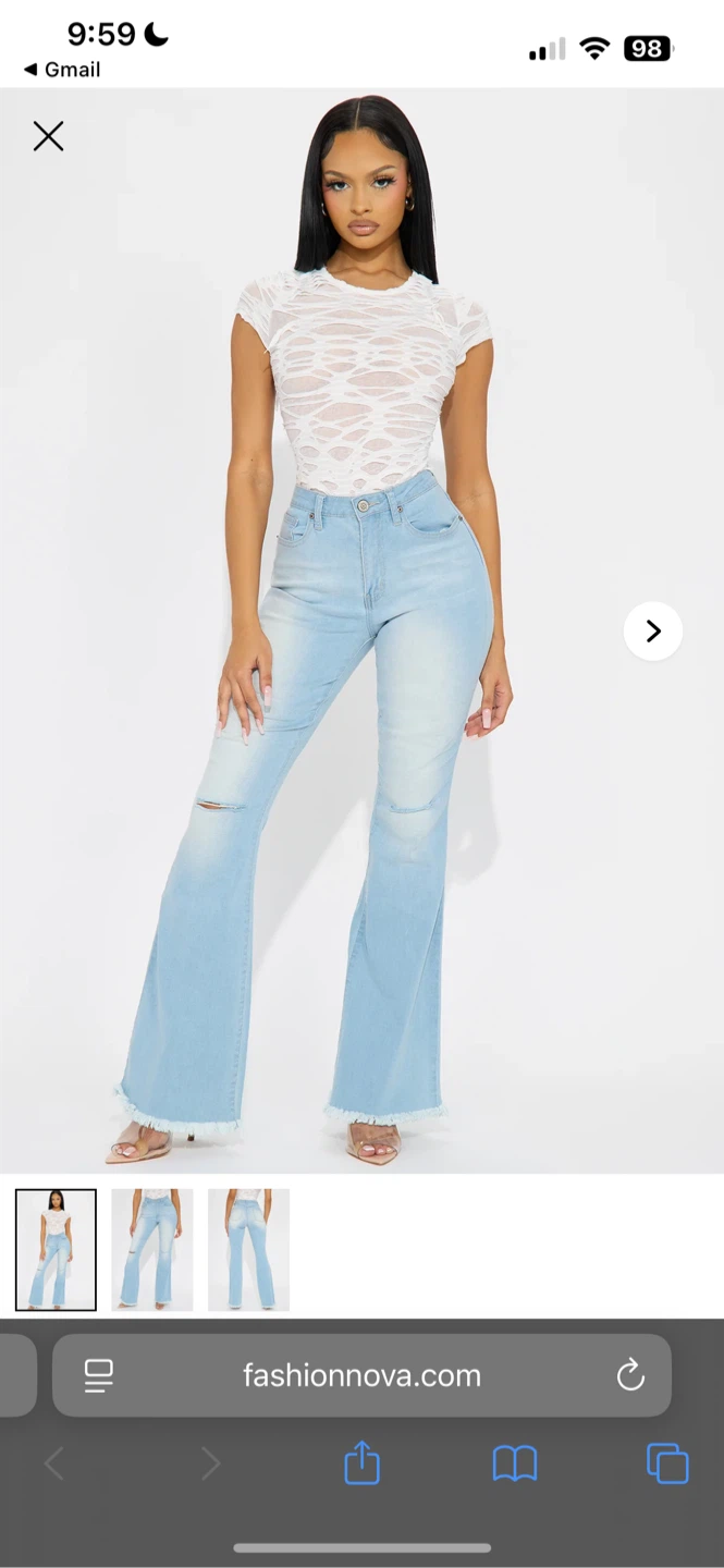 Fashion Nova Light Blue Flare Jeans