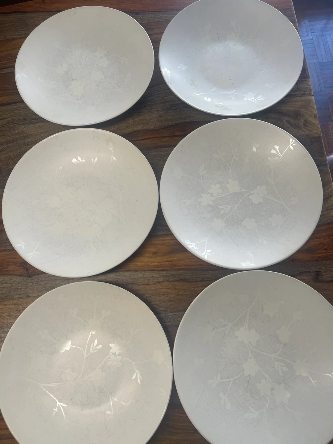 Floral Patterned Dinner Plates - Set of 6