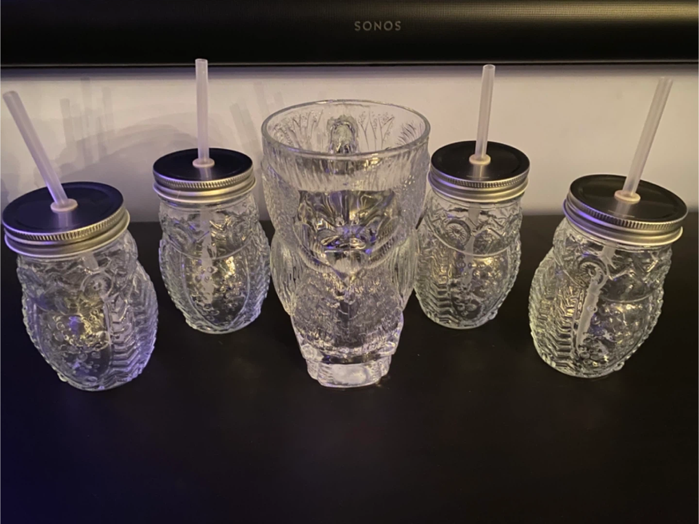 Owl Glass Pitcher with 4 Glasses 🥕