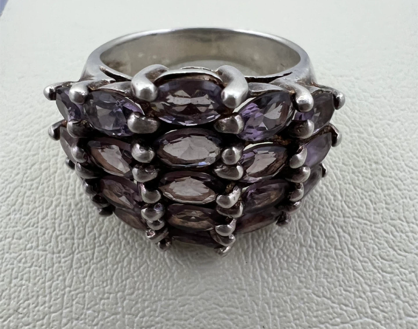 Vintage Sterling  Silver Amethyst Ring