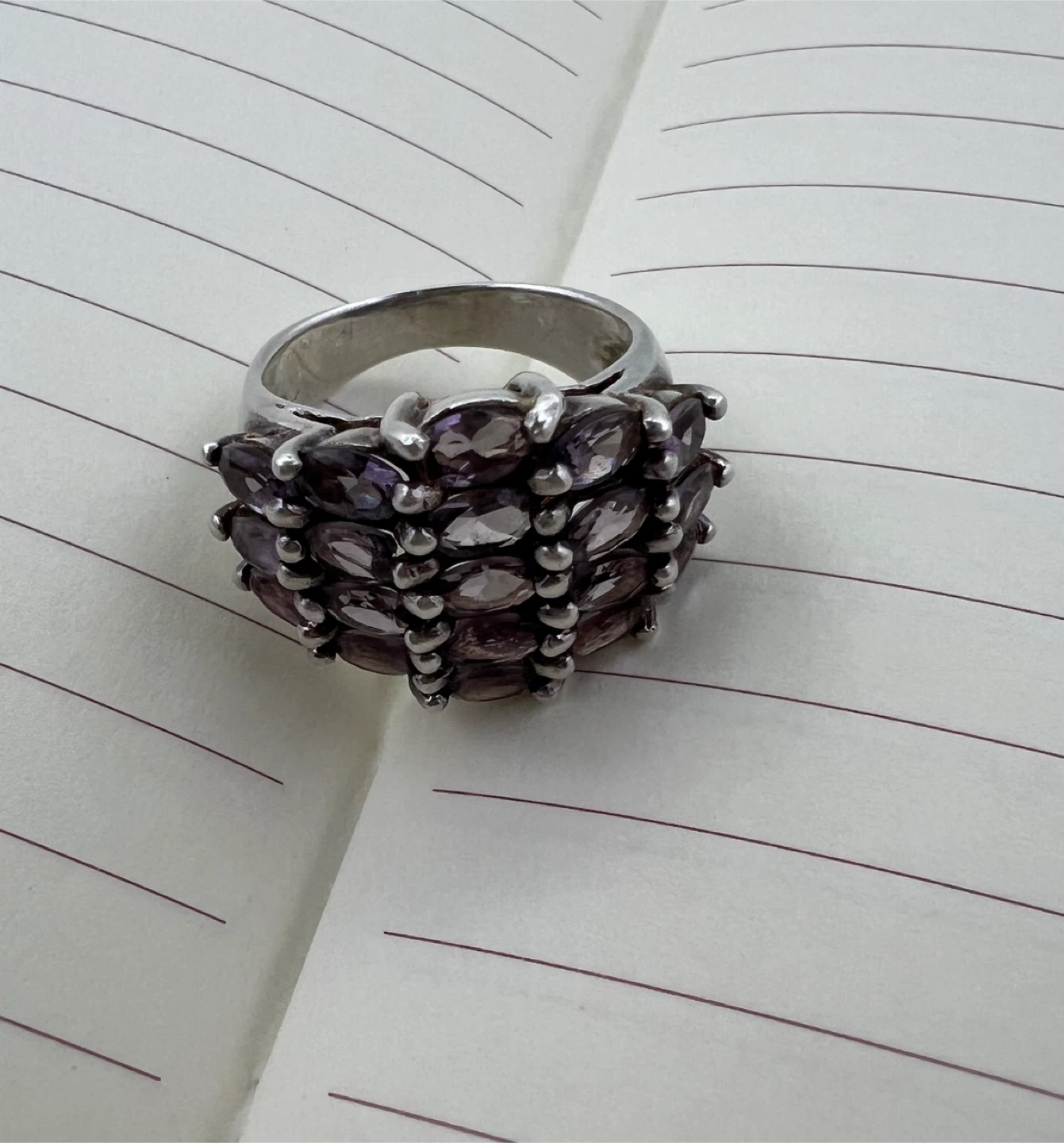 Vintage Sterling  Silver Amethyst Ring - photo 5