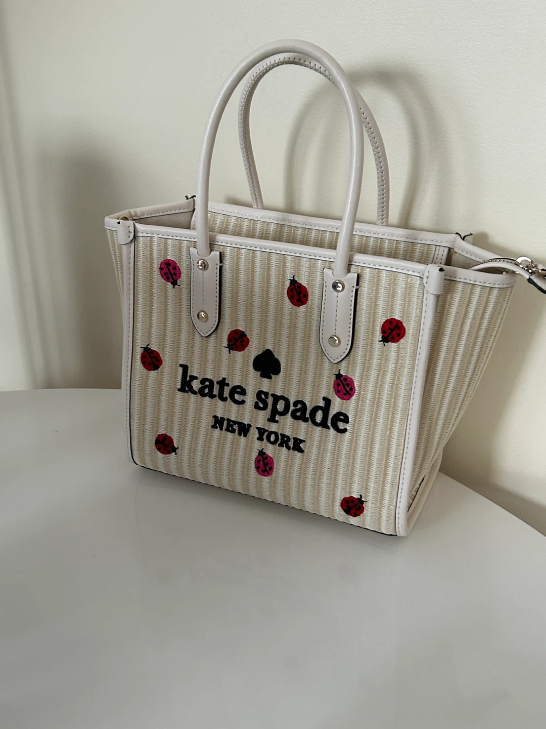 Kate Spade Ladybug Wicker Small Tote