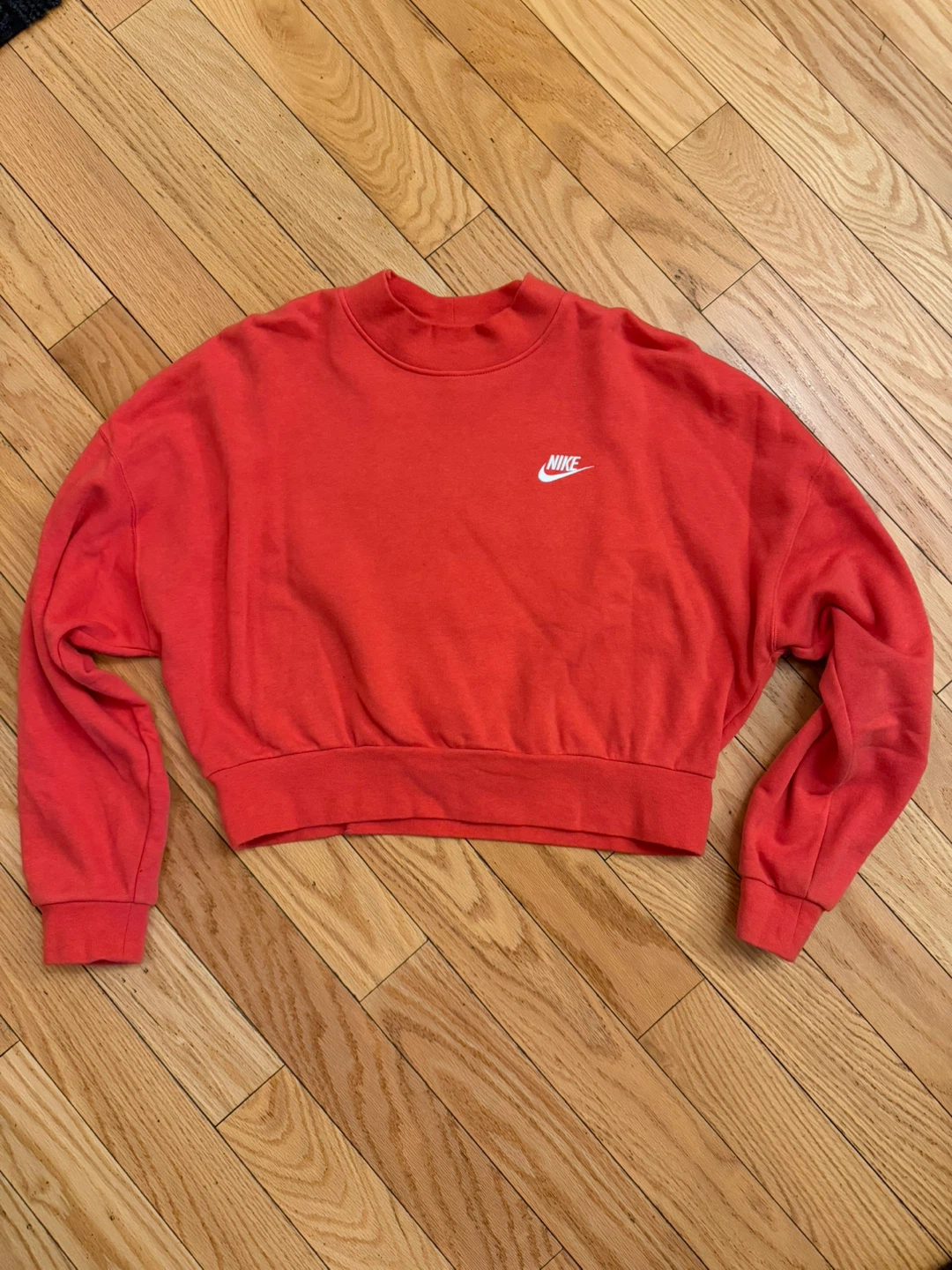 Nike Red Cropped Sweatshirt - Size Large