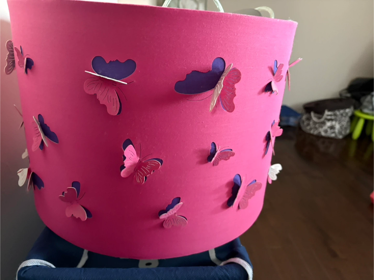 Pink Butterfly Lamp Shade