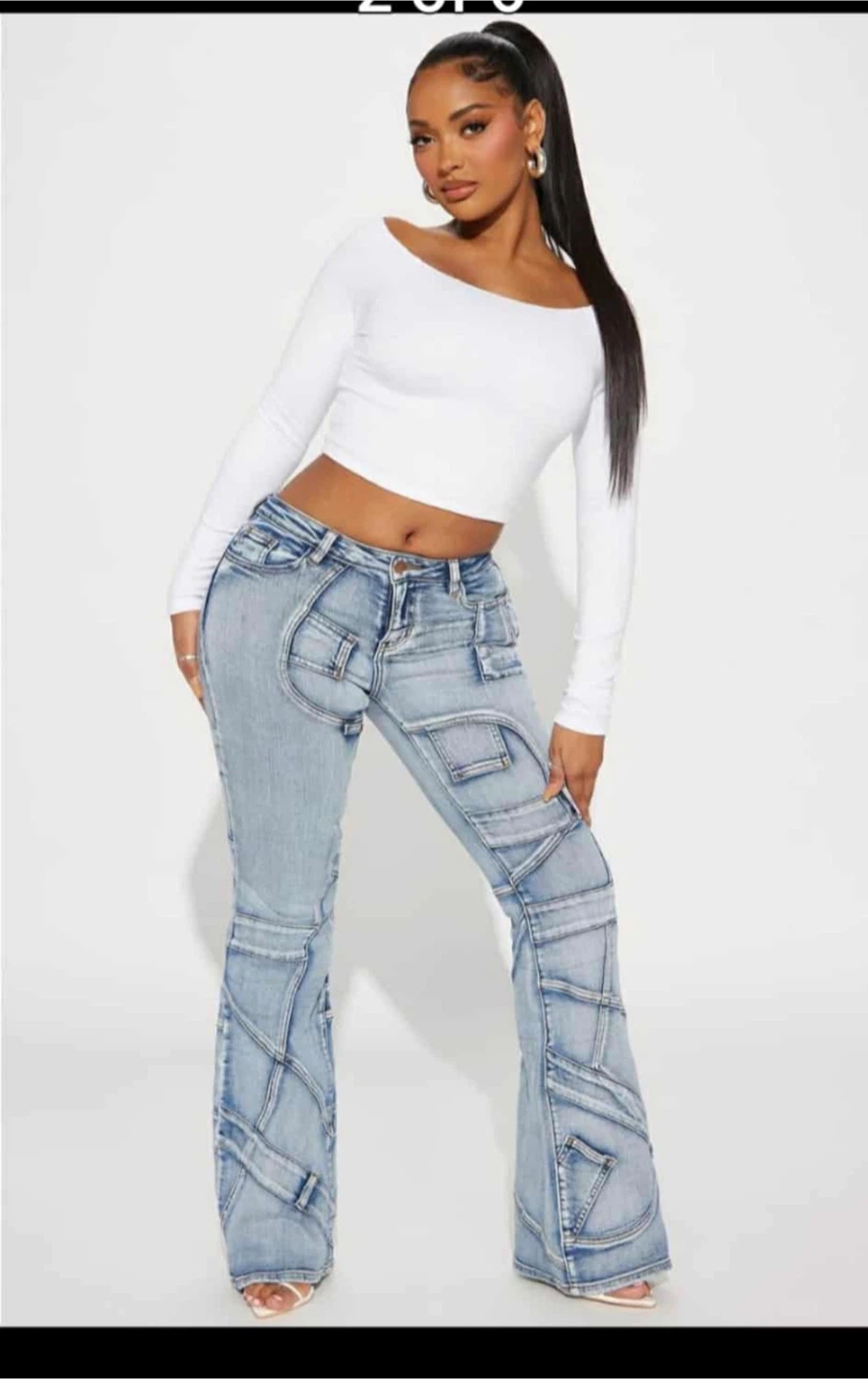 Fashion Nova Patchwork Flare Jeans