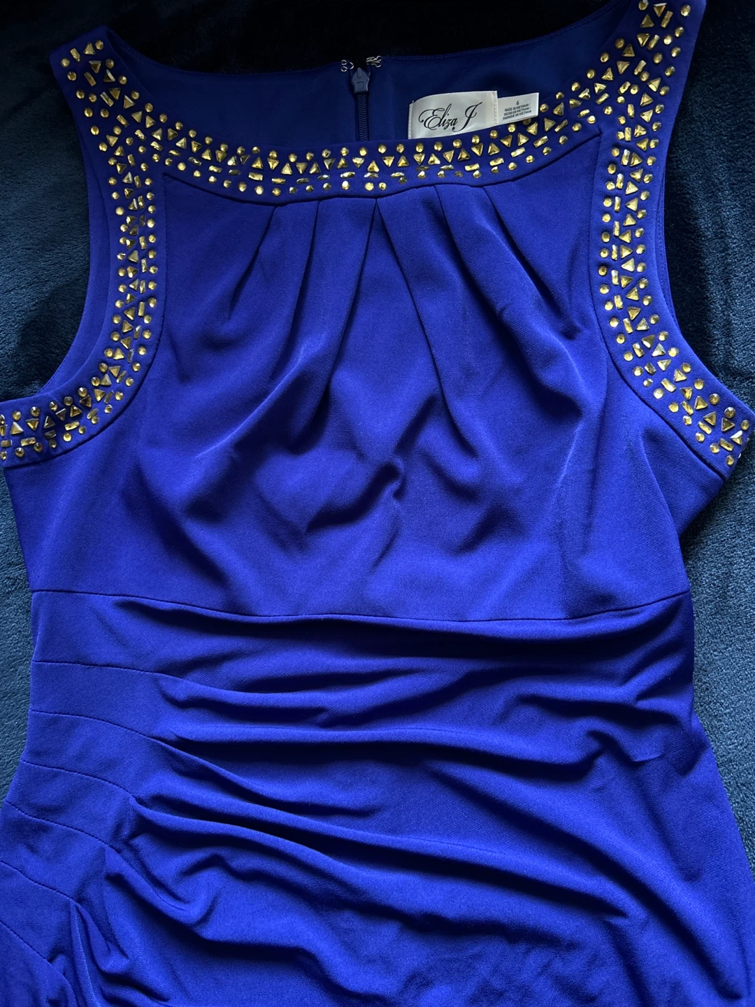 Eliza J Blue Embellished Dress - Size 6