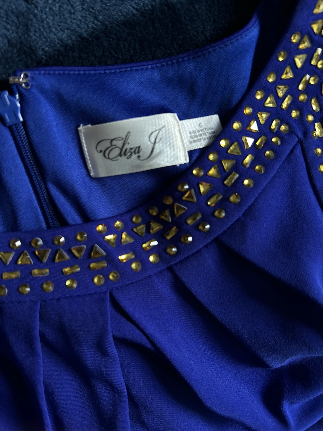 Eliza J Blue Embellished Dress - Size 6 - photo 4