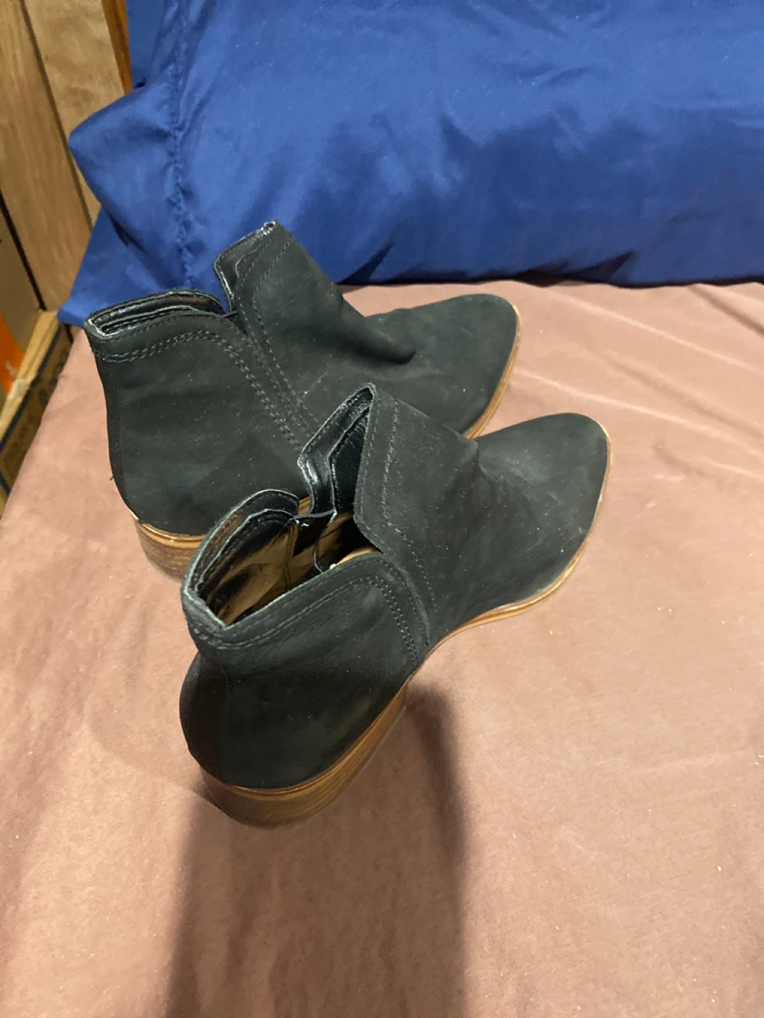 Lucky Brand Black Suede Ankle Boots