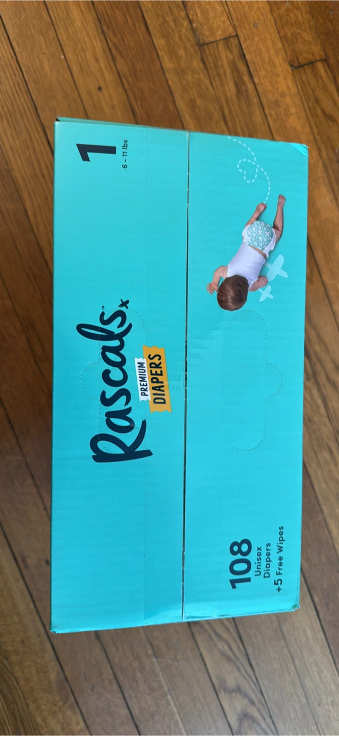 Rascal Diapers - Size 1 (6-11 lbs) - 108 Count - photo 2