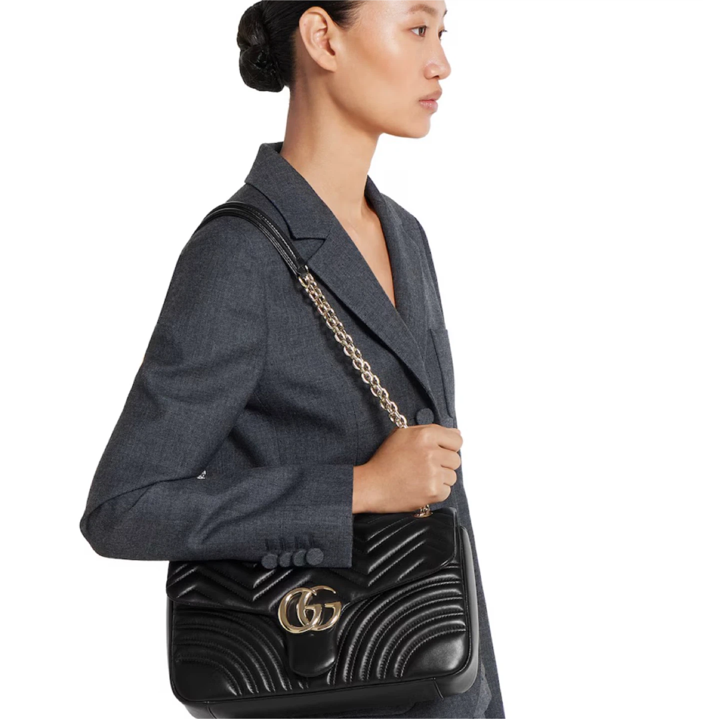 Gucci Marmont Medium Black Shoulder Bag