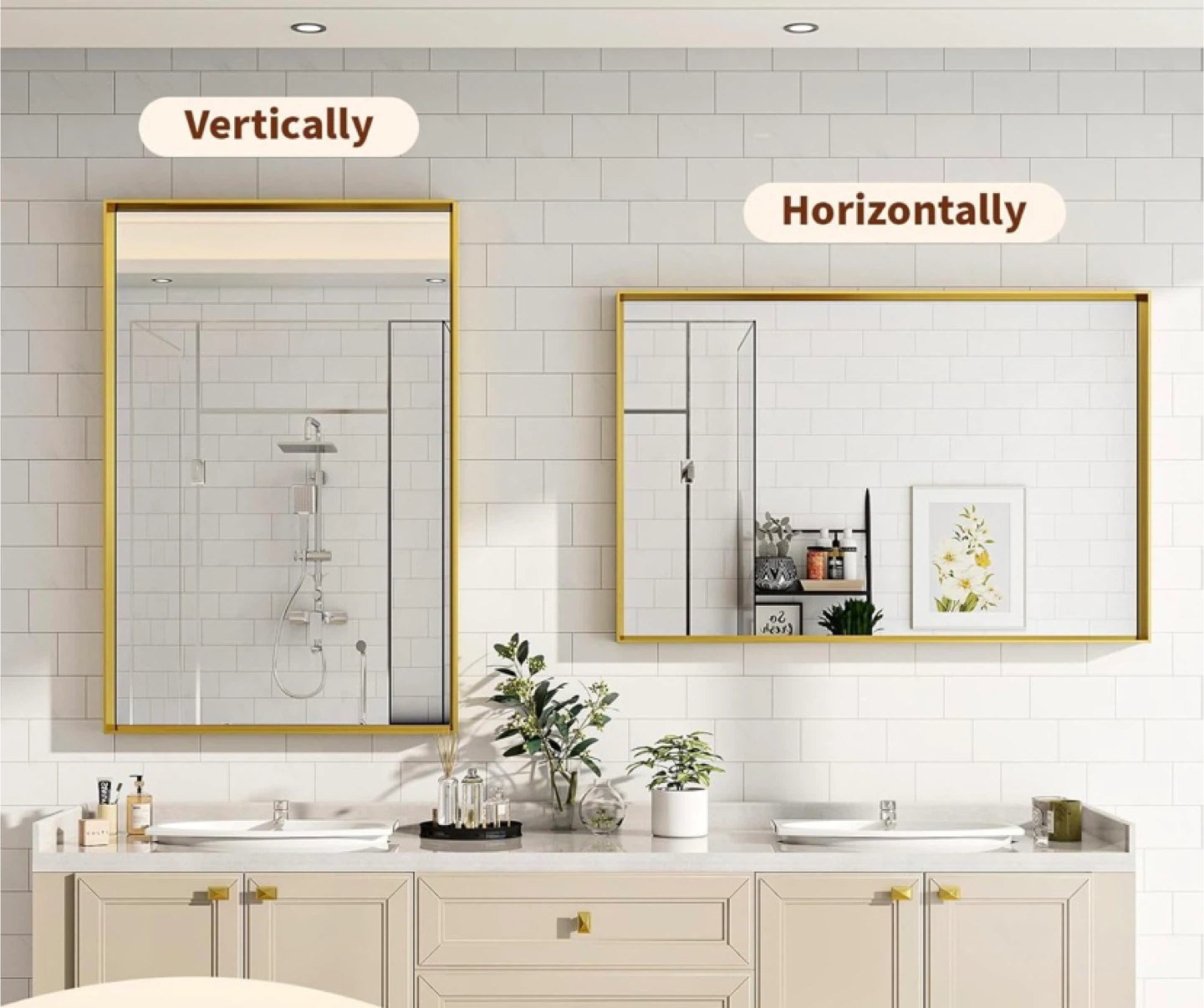 New 24" X 36" Bathroom Mirror Gold - photo 3