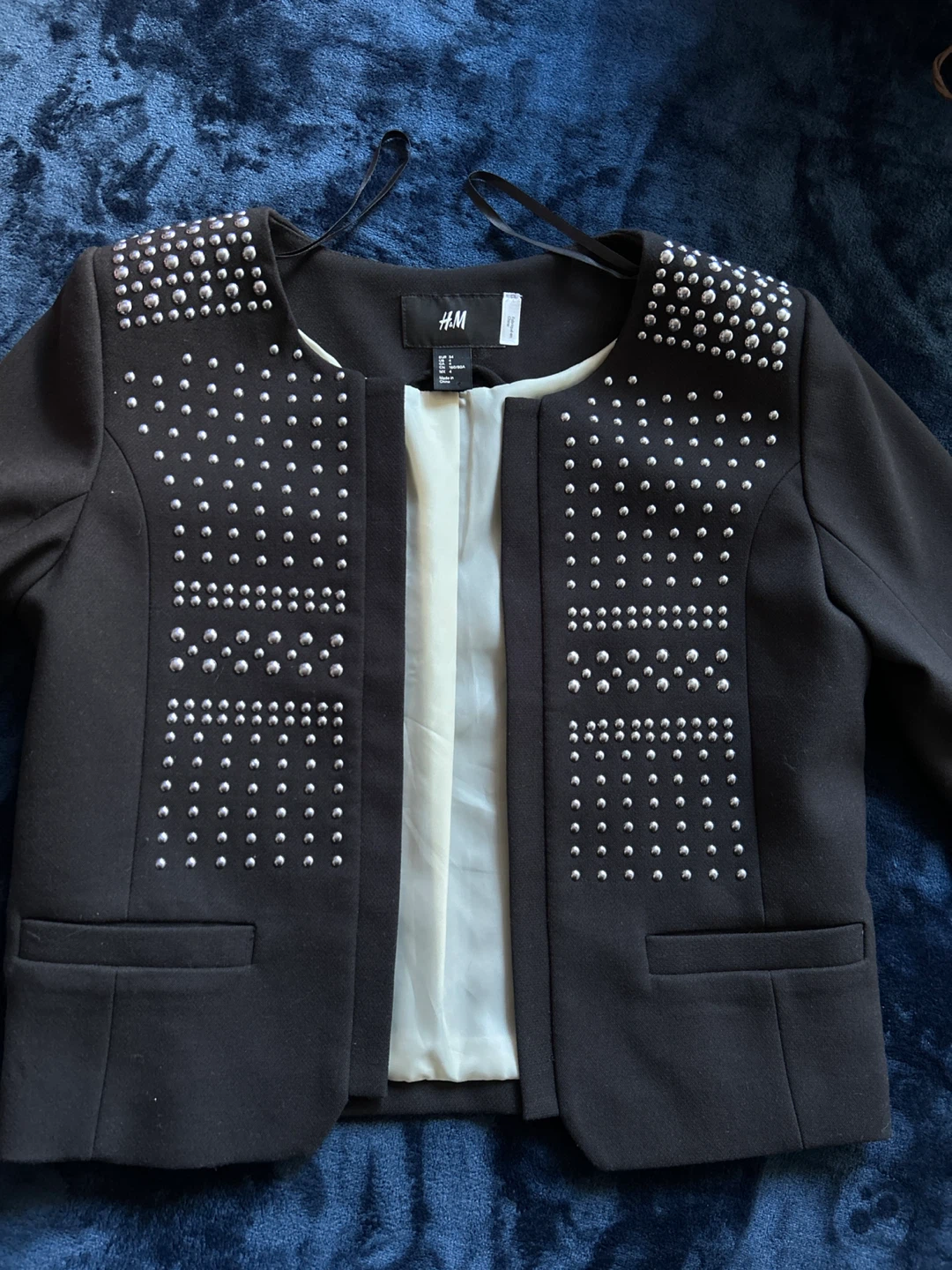 H&M Black Studded Blazer - Size 4