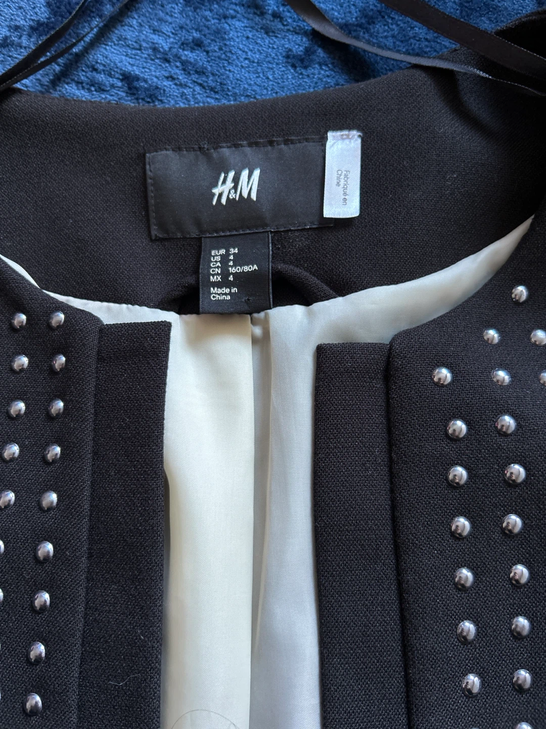 H&M Black Studded Blazer - Size 4 - photo 3