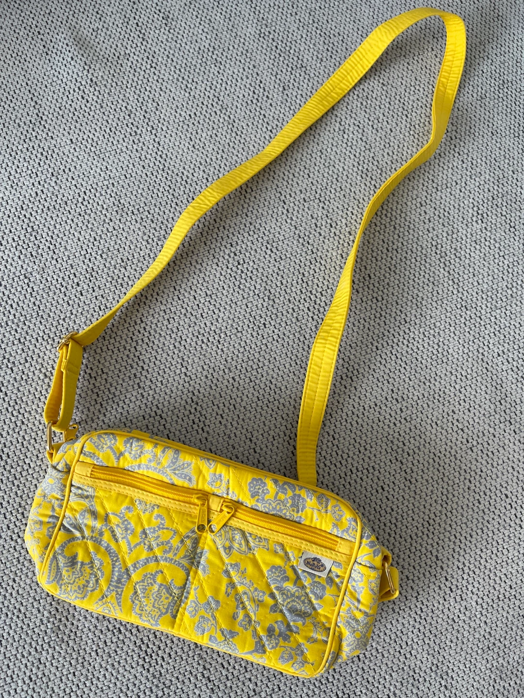 NaRaYa Quilted Yellow Crossbody Bag