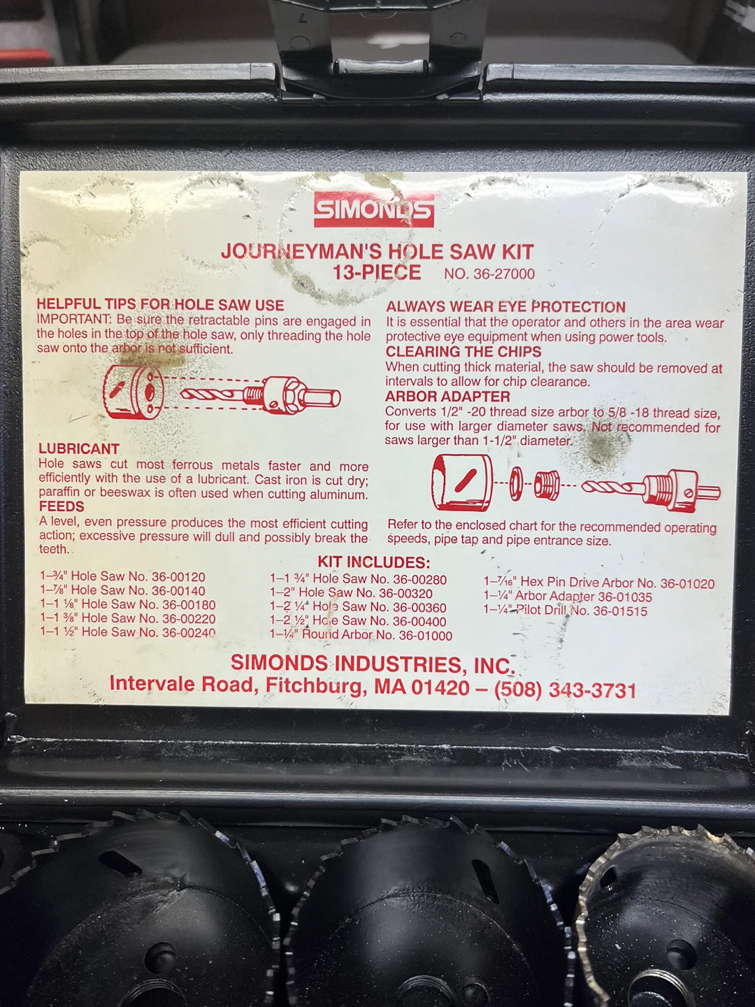 Simonds Journeyman's Hole Saw Kit - 13 Piece Set Steel - photo 2