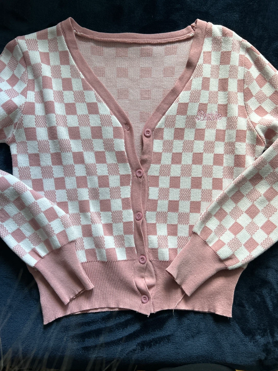 Barbie Pink Checkered Cardigan