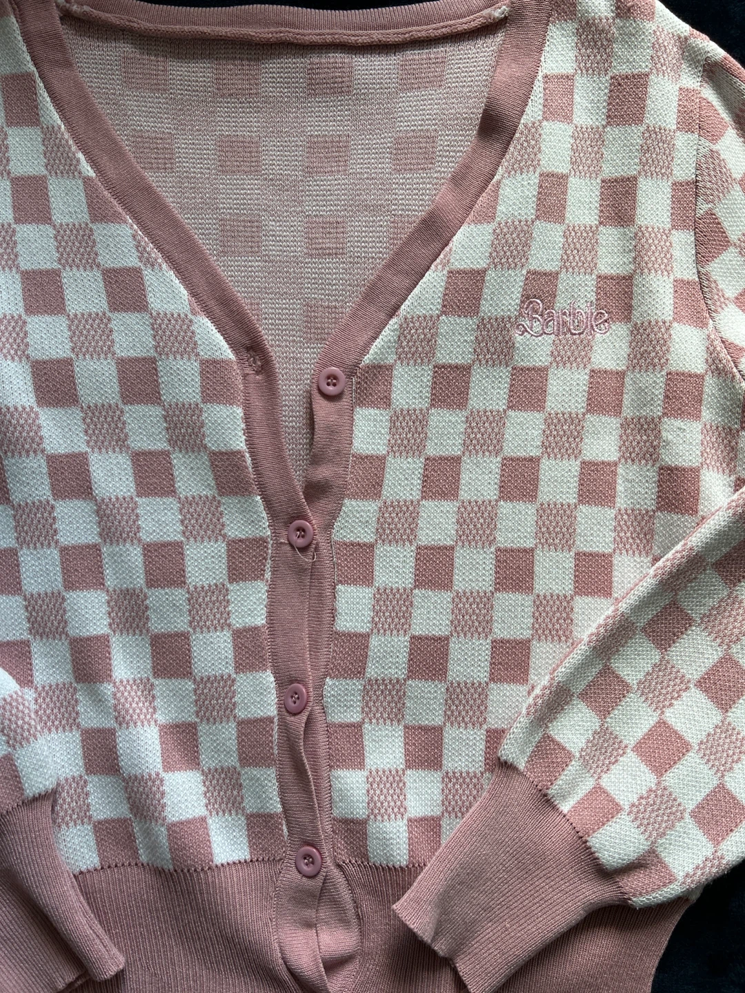 Barbie Pink Checkered Cardigan - photo 2