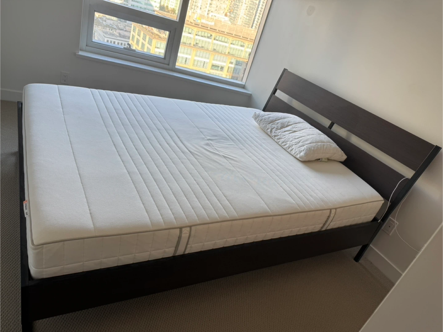 IKEA Bed Frame with Mattress (queen size)