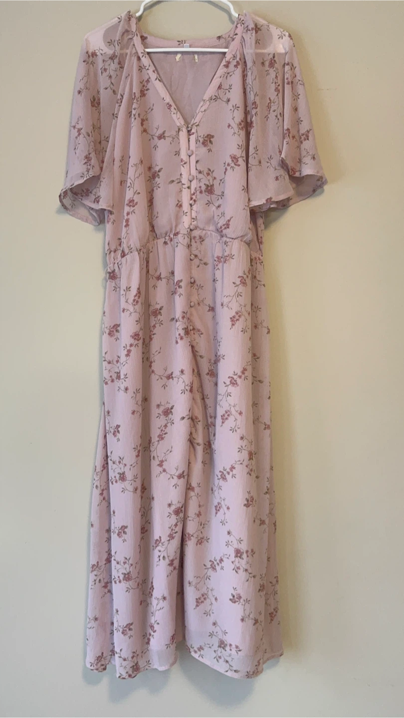 Pink Floral Dress upto Xl