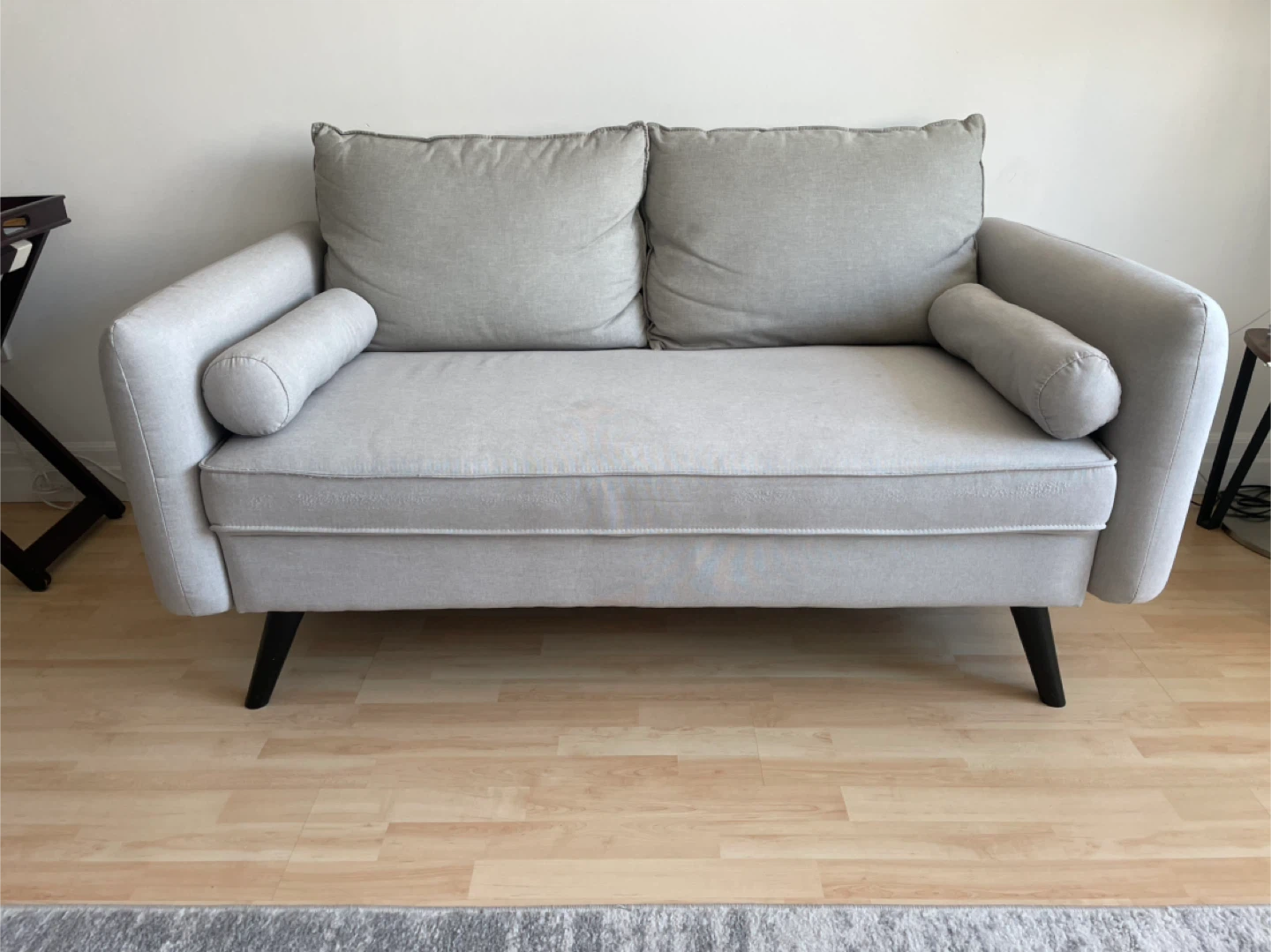 Light Grey/beige Loveseat Sofa - photo 3