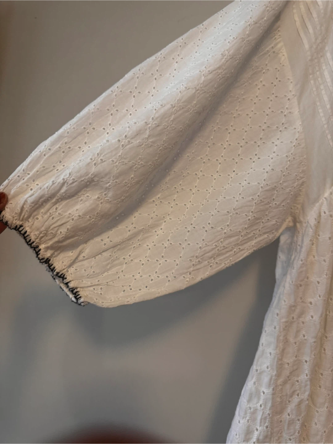 Zara White Eyelet Blouse - Size L - photo 5
