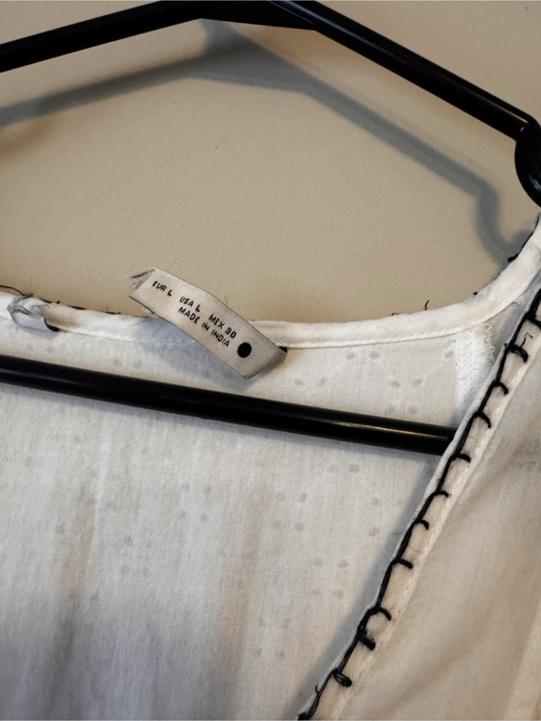 Zara White Eyelet Blouse - Size L - photo 4