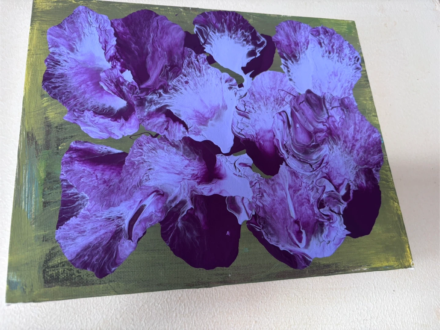 Purple Floral Fluid Art Painting
