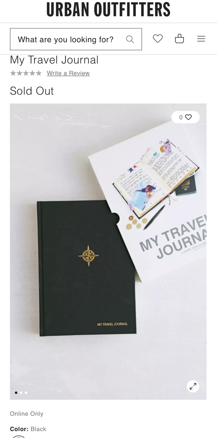 Urban Outfitters My Travel Journal